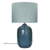 Pomax Lampes De Table-LUZ - lampe de table - céramique / métal - DIA 33 x H 55,5 cm - bleu glacier