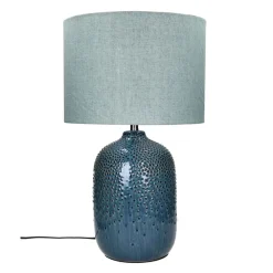 Pomax Lampes De Table-LUZ - lampe de table - céramique / métal - DIA 33 x H 55,5 cm - bleu glacier