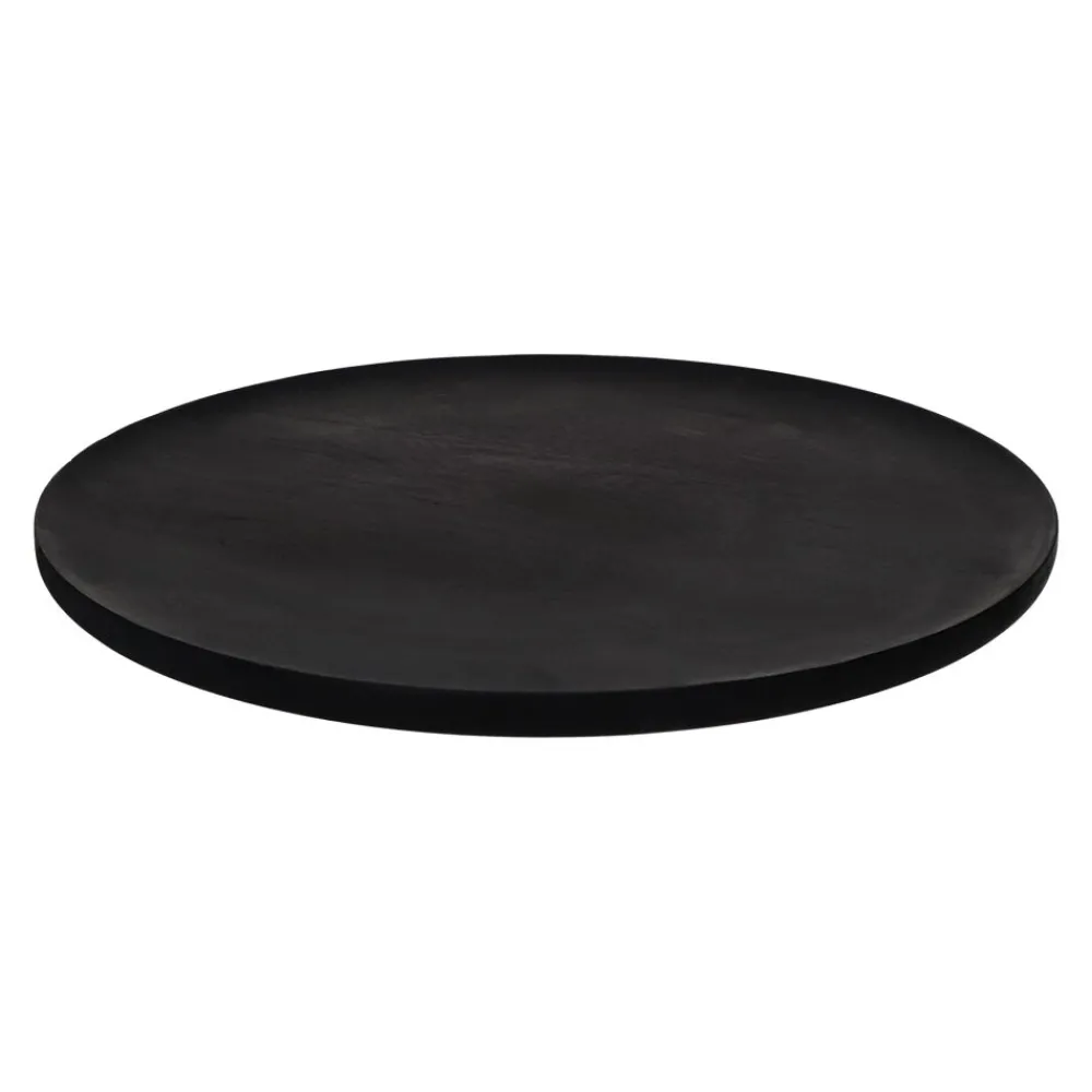 Pomax Plateaux-MACLEAR - plat - bois d'acacia - DIA 50 x H 1,25 cm - noir