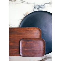 Pomax Plateaux-MACLEAR - plat - bois d'acacia - L 28 x W 20 x H 1,25 cm - brun
