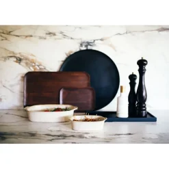 Pomax Plateaux-MACLEAR - plat - bois d'acacia - DIA 50 x H 1,25 cm - noir