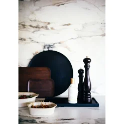 Pomax Plateaux-MACLEAR - plat - bois d'acacia - DIA 50 x H 1,25 cm - noir
