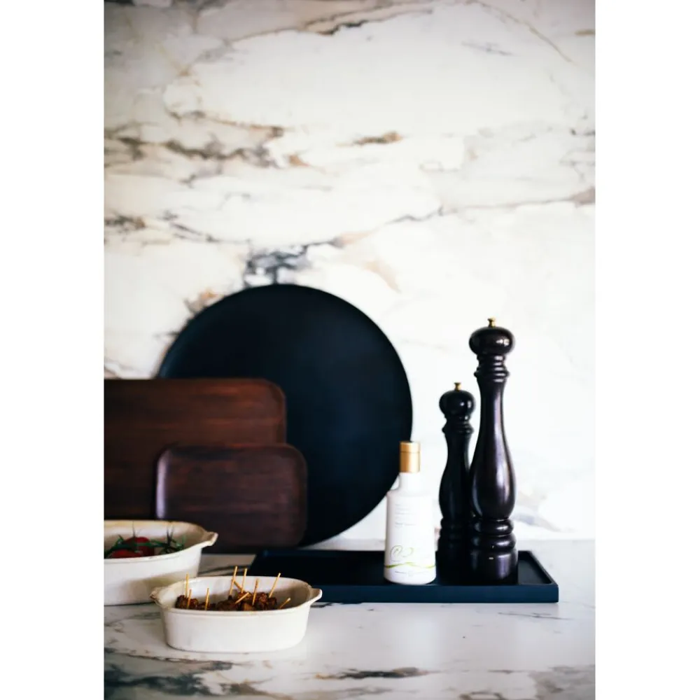 Pomax Plateaux-MACLEAR - plat - bois d'acacia - DIA 50 x H 1,25 cm - noir