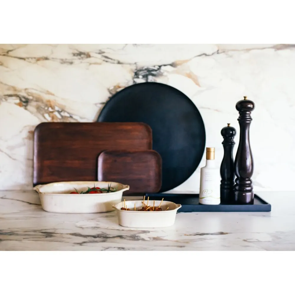 Pomax Plateaux-MACLEAR - plat - bois d'acacia - DIA 50 x H 1,25 cm - noir