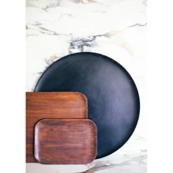 Pomax Plateaux-MACLEAR - plat - bois d'acacia - DIA 50 x H 1,25 cm - noir