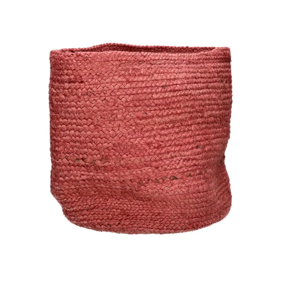 Pomax Bols & Paniers-MAMBO - set/3 paniers - jute - DIA 22/27/32 x H 22/27/32 cm - rouge