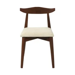 Pomax Chaises-MANDELA - chaise - bois d'acacia / lin - L 46,5 x W 53,5 x H 74 cm - brun