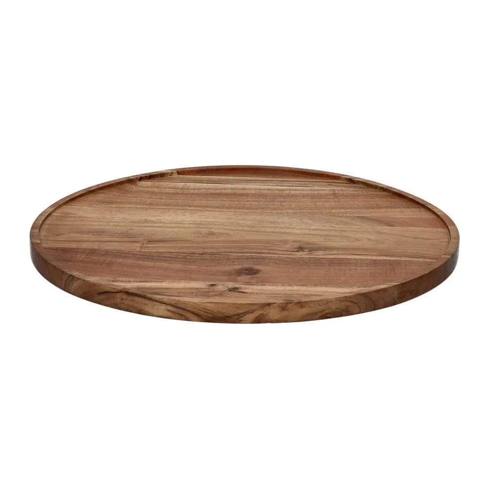 Pomax Plateaux-MANHATTAN - plat - bois d'acacia - DIA 45 x H 1,8 cm - naturel
