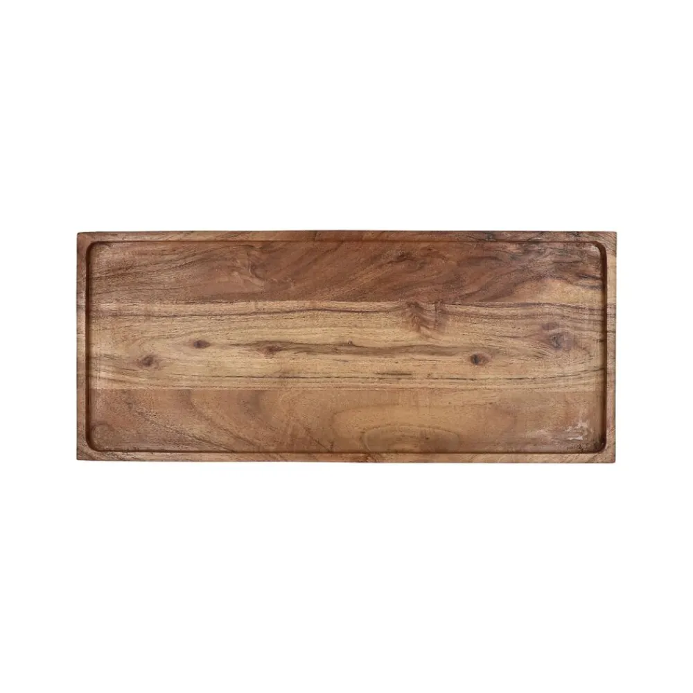 Pomax Plateaux-MANHATTAN - plateau - bois d'acacia - L 35,5 x W 15 x H 2,5 cm - naturel