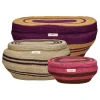 Pomax Bols & Paniers-MARE - set/3 paniers - jonc de mer - L 31/44/52 x W 22/29/36 x H 13/23/24 cm - multicolore