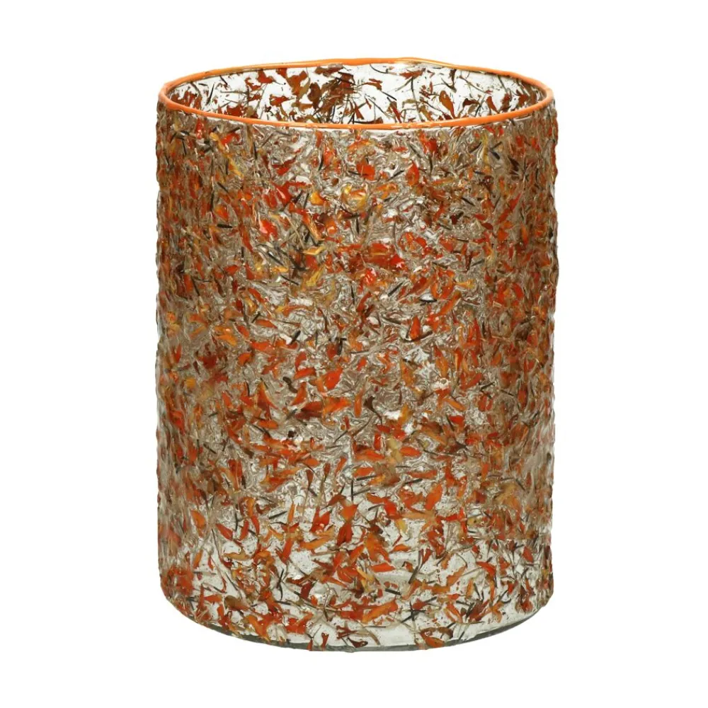 Pomax Photophores / T-lights-MARGHA - photophore - verre - DIA 16 x H 20 cm - orange