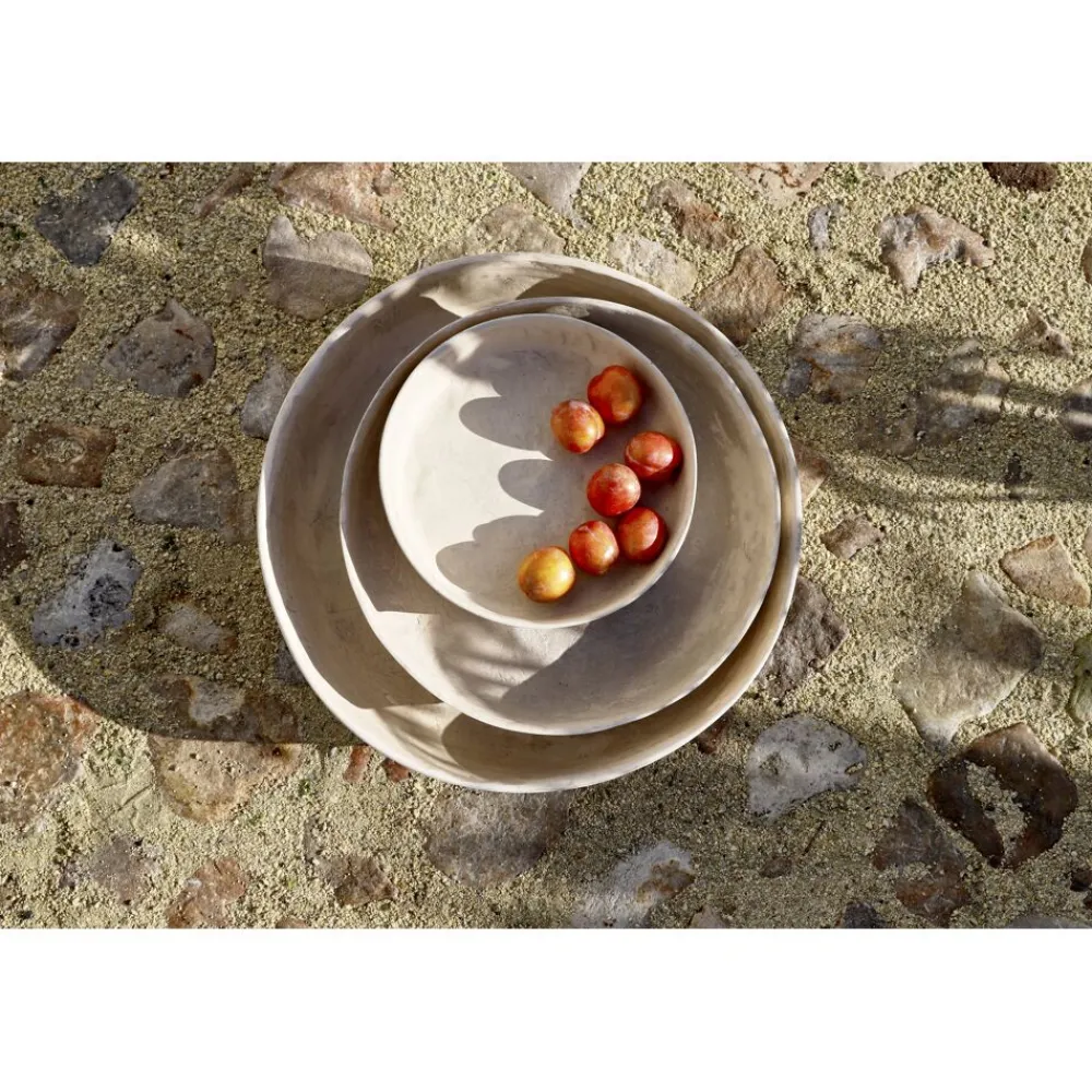 Pomax Bols & Paniers-MARICARO - plat - papier mâché - DIA 28 x H 8 cm - blanc