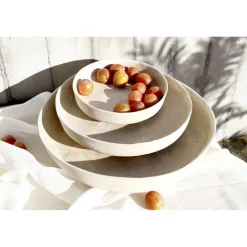 Pomax Bols & Paniers-MARICARO - plat - papier mâché - DIA 28 x H 8 cm - blanc