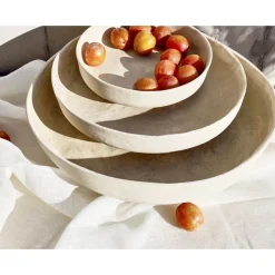 Pomax Bols & Paniers-MARICARO - plat - papier mâché - DIA 28 x H 8 cm - blanc