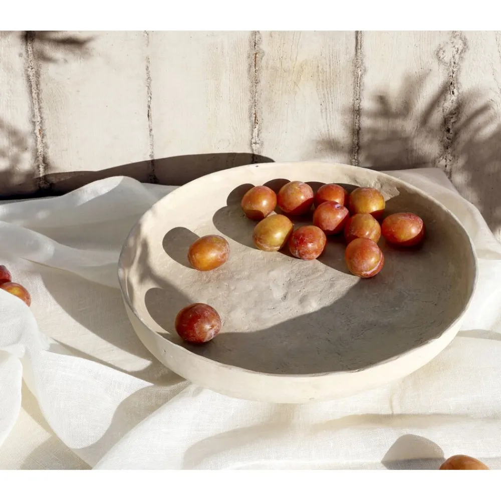 Pomax Bols & Paniers-MARICARO - plat - papier mâché - DIA 50 x H 12 cm - blanc