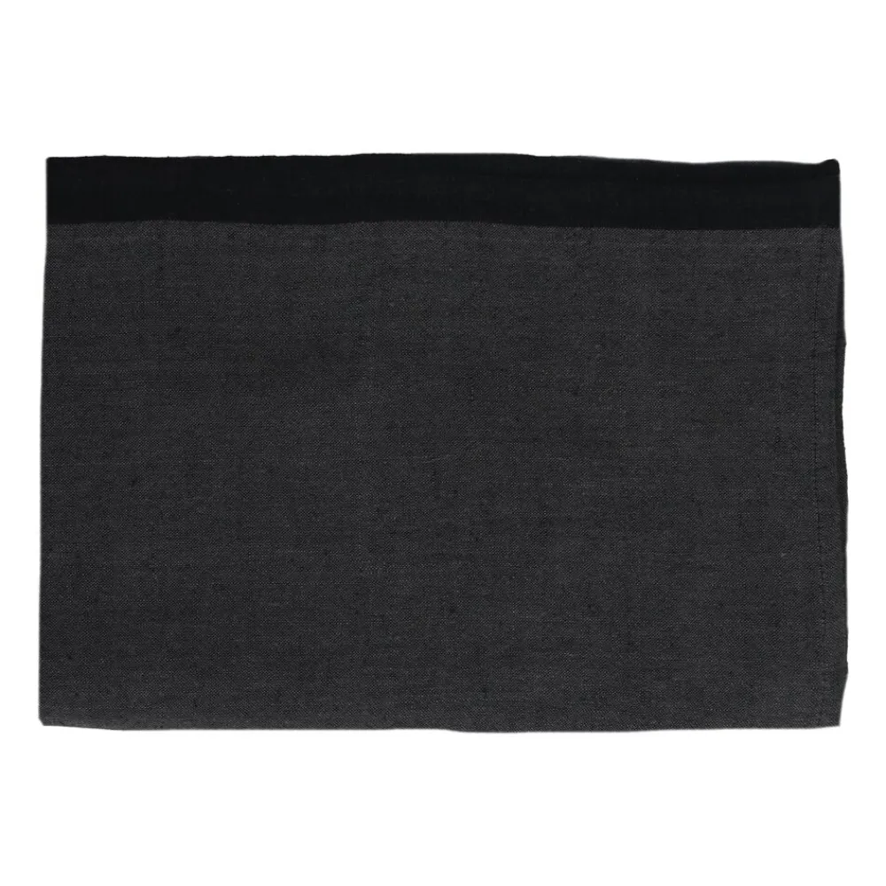 Pomax Linge De Table-MARIKANA - nappe - lin - L 300 x W 170 cm - noir