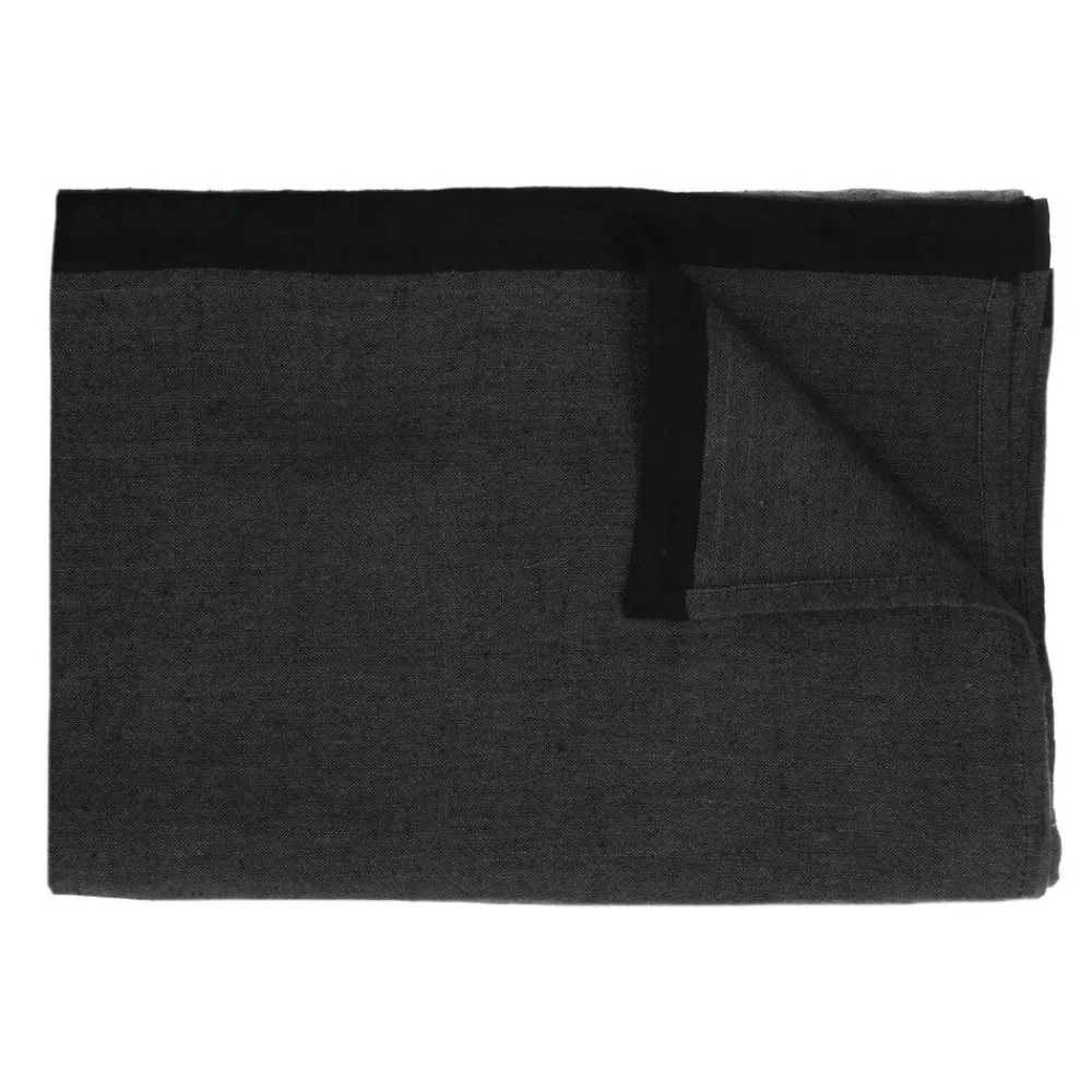 Pomax Linge De Table-MARIKANA - nappe - lin - L 250 x W 170 cm - noir