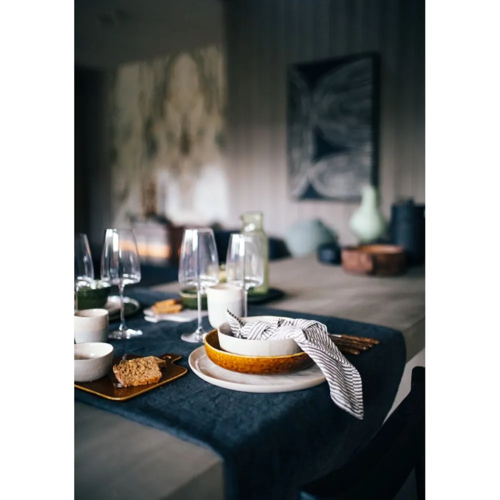Pomax Linge De Table-MARIKANA - nappe - lin - L 350 x W 170 cm - noir