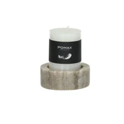 Pomax Chandeliers-MARMAR - bougeoir - marbre - DIA 7,7 x H 3 cm - gris clair