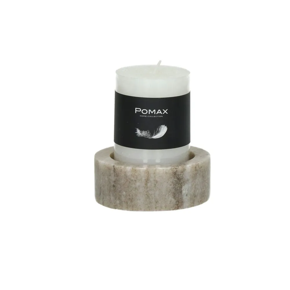 Pomax Chandeliers-MARMAR - bougeoir - marbre - DIA 7,7 x H 3 cm - gris clair