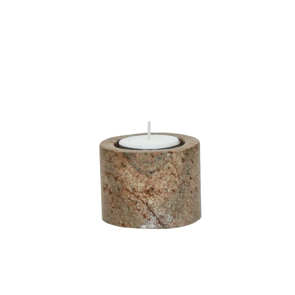Pomax Chandeliers-MARMAR - bougeoir - marbre - DIA 6,5 x H 5 cm - rose