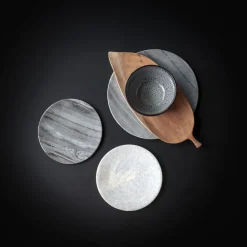 Pomax Accessoires-MARMAR - dessous de plat - marbre - DIA 30 x H 1,5 cm - noir