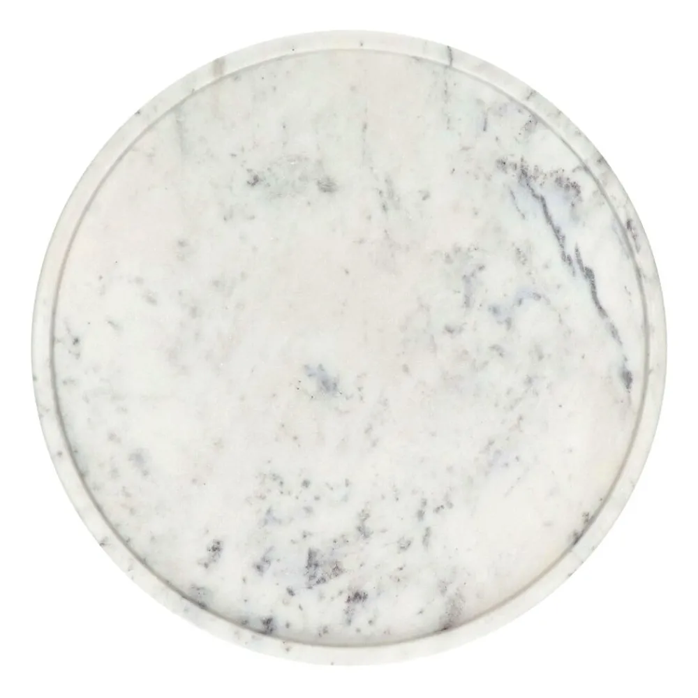 Pomax Bols & Paniers-MARMAR - plat - marbre - DIA 30 x H 1,5 cm - blanc