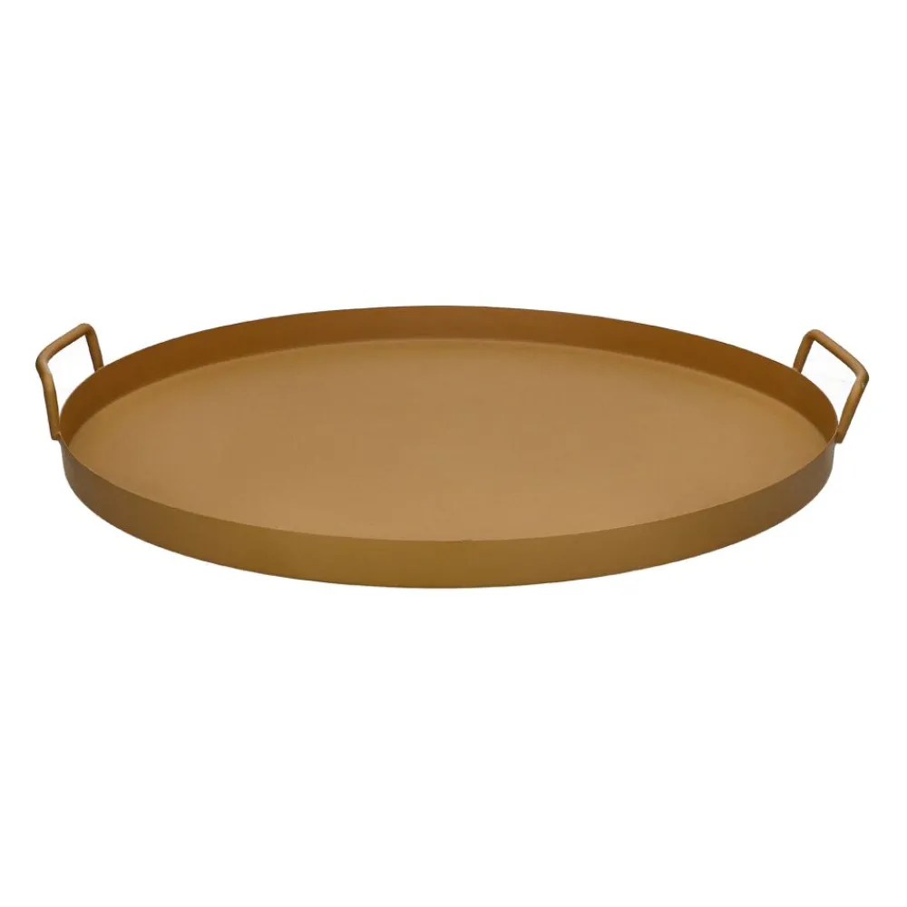 Pomax Bols & Paniers-MARTIN - plateau - métal - DIA 51 x H 3 cm - ocre
