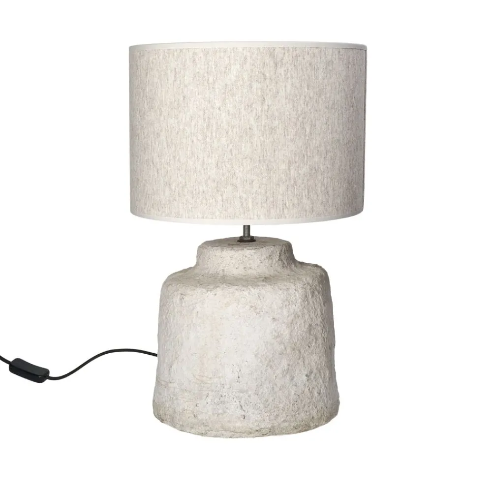 Pomax Pieds De Lampes-MEDEA - pied de lampe - papier mâché - DIA 25 x H 32 - blanc cassé