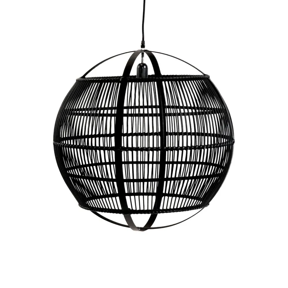 Pomax Suspensions-MEKONG - lampe suspendue - bambou - DIA 59 x H 63 cm - noir