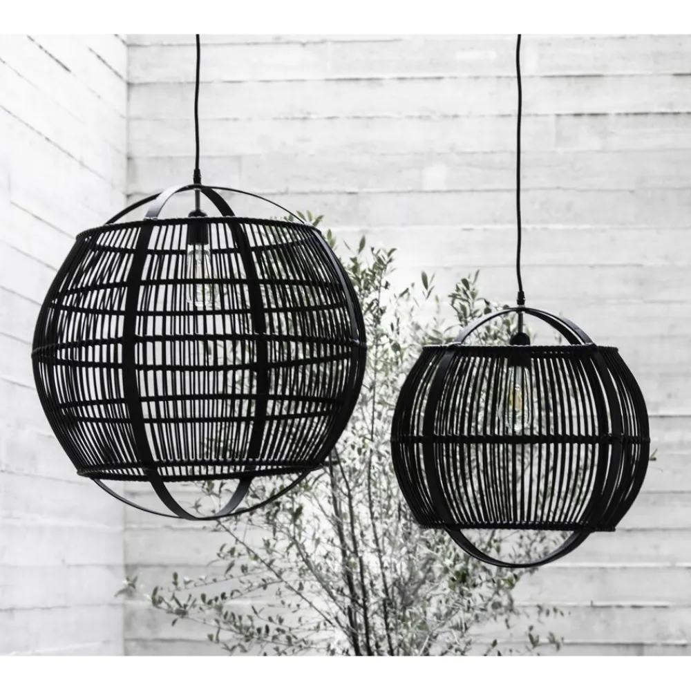 Pomax Suspensions-MEKONG - lampe suspendue - bambou - DIA 59 x H 63 cm - noir