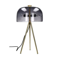 Pomax Lampes De Table-MICHAEL - lampe de table - métal / verre - DIA 30 x H 53 cm - fumé