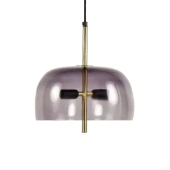 Pomax Suspensions-MICHAEL - lampe suspendue - métal / verre - DIA 29 x H 115 cm - fumé