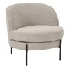Pomax Canapés-MILES - chaise relax - tissu / métal - L 73 x W 68 x H 70 cm - beige