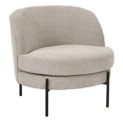 Pomax Canapés-MILES - chaise relax - tissu / métal - L 73 x W 68 x H 70 cm - beige