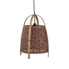 Pomax Suspensions-MINOS - lampe suspendue - bambou - DIA 33,5 x H 48,5 cm - rouille