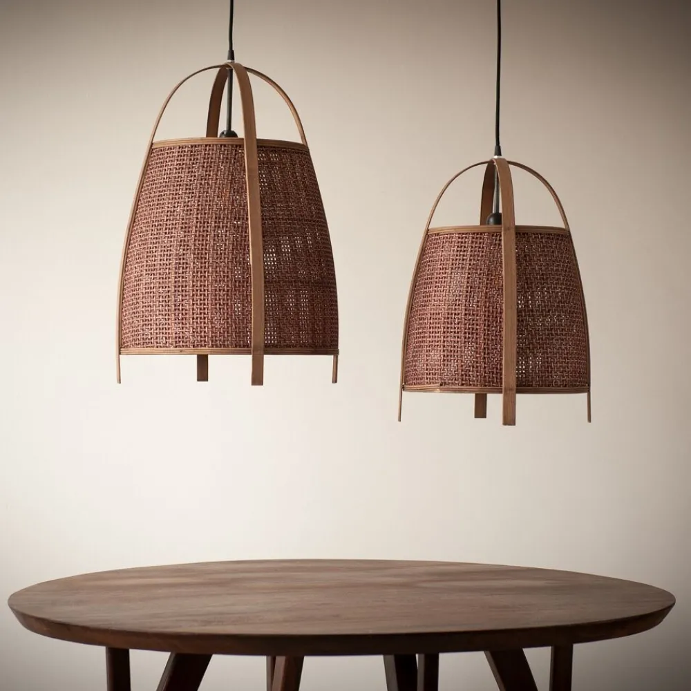 Pomax Suspensions-MINOS - lampe suspendue - bambou - DIA 42 x H 61 cm - rouille