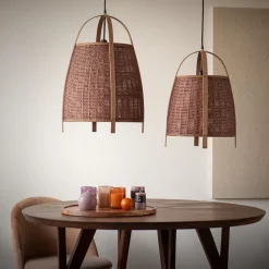 Pomax Suspensions-MINOS - lampe suspendue - bambou - DIA 42 x H 61 cm - rouille