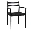Pomax Chaises-MINOU - chaise - bois de frêne / papier - L 51,5 x W 57 x H 80 cm - noir