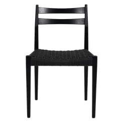 Pomax Chaises-MINOU - chaise - bois de frêne / papier - L 51,5 x W 51,5 x H 80 cm - noir