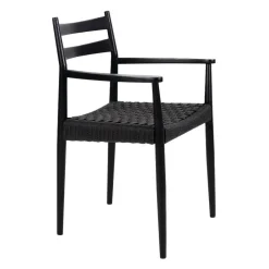 Pomax Chaises-MINOU - chaise - bois de frêne / papier - L 51,5 x W 57 x H 80 cm - noir