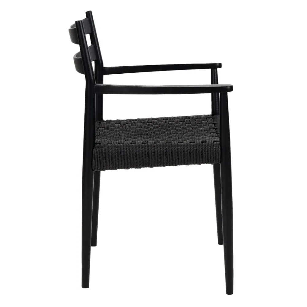 Pomax Chaises-MINOU - chaise - bois de frêne / papier - L 51,5 x W 57 x H 80 cm - noir