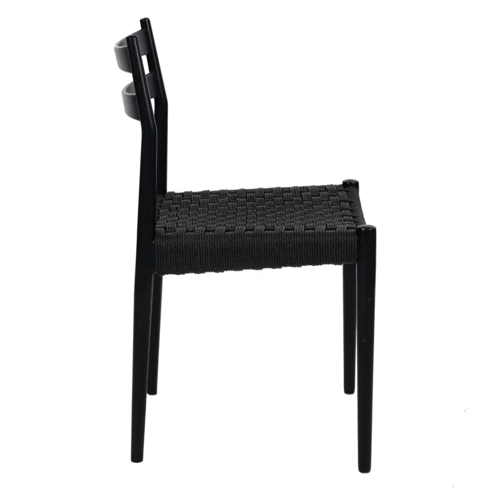 Pomax Chaises-MINOU - chaise - bois de frêne / papier - L 51,5 x W 51,5 x H 80 cm - noir