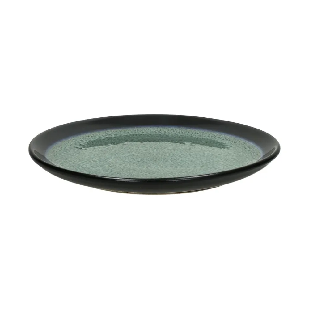 Pomax Vaisselle-MIRHA ESMERALDA - assiette à dessert - grès - DIA 21,5 x H 2,1 cm - vert