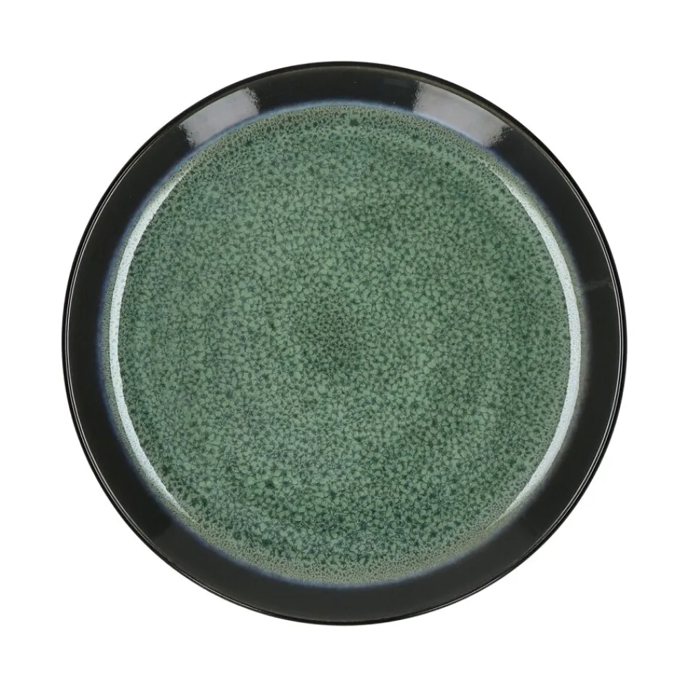 Pomax Vaisselle-MIRHA ESMERALDA - assiette à dessert - grès - DIA 21,5 x H 2,1 cm - vert