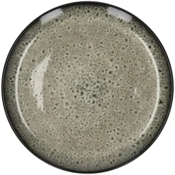 Pomax Vaisselle-MIRHA JASPER - assiette plate - grès - DIA 27,5 x H 2,3 cm - noir/blanc