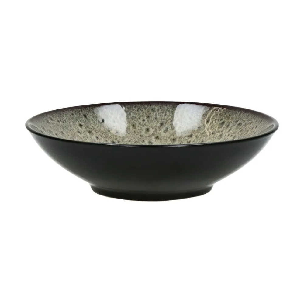 Pomax Vaisselle-MIRHA JASPER - bol à soupe - grès - DIA 18,9 x H 5,2 cm - noir/blanc