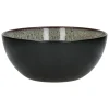 Pomax Vaisselle-MIRHA JASPER - saladier - grès - DIA 25,4 x H 10,9 cm - noir/blanc