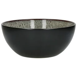 Pomax Vaisselle-MIRHA JASPER - saladier - grès - DIA 25,4 x H 10,9 cm - noir/blanc
