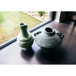 Pomax Objets De Décoration-MOMO - objet déco - papier mâché - DIA 40 x H 40 cm - vert foncé